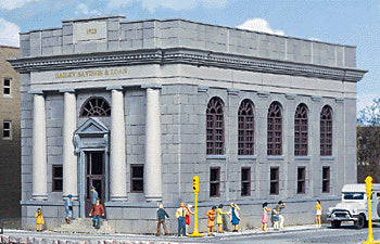 Walthers Cornerstone Bailey Savings and Loan -- Kit - 10-1/8 x 5-15/16 x 5-1/2" 25.7 x 15 x 13.9cm - 933-3031