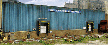 Walthers Cornerstone Bud's Trucking Company Background Building -- Kit - 19 x 1-1/8 x 4" 48.2 x 2.8 x 10.1cm - 933-3192