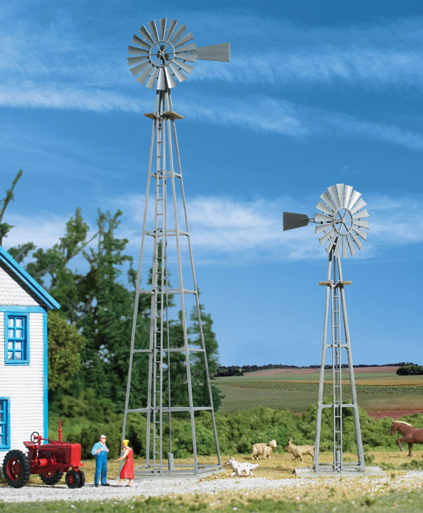 Walthers Cornerstone HO Van Dyke Farm Windmill -- Kit - pkg(2)