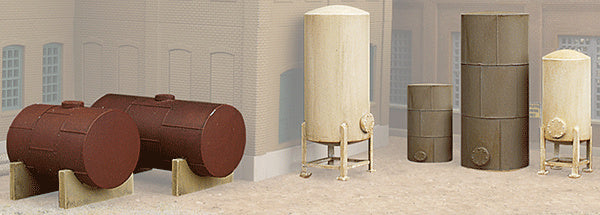 Walthers Cornerstone Storage Tanks -- Kit pkg(6) - 933-3265