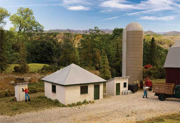 Walthers Cornerstone HO Farm House Details -- Pump- Milk- Store- Outhouse (Kit)