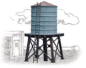 Walthers Cornerstone Wooden Water Tank pkg(3) -- Kit - Each: 4 x 2-3/8" 10.1 x 6cm - 933-3507