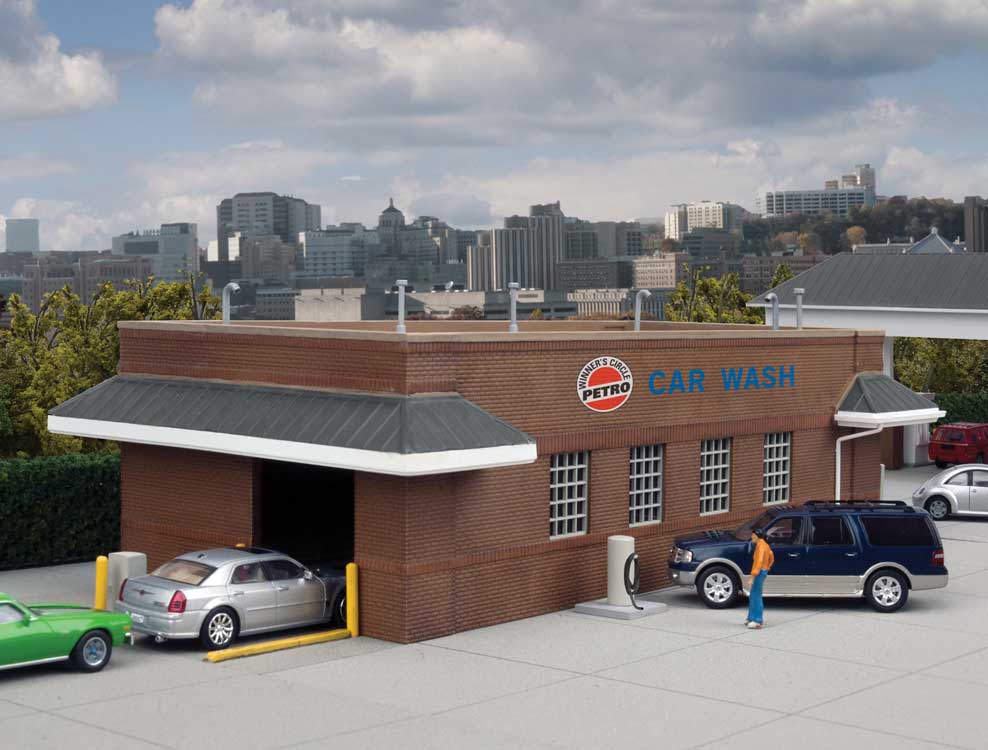 Walthers Cornerstone Gas Station Car Wash -- Kit - 10-1/2 x 4-13/16 x 3" 26.6 x 12.2 x 7.6cm - 933-3539