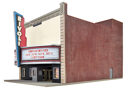 Walthers Cornerstone Rivoli Theatre -- Kit - 6-1/8 x 9-3/4 x 7-1/2" 15.3 x 24.3 x 18.7cm - 933-3771