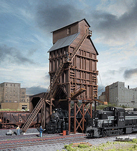 Walthers Cornerstone Wood Coaling Tower -- Kit - 3-5/8 x 2-1/4 x 6-1/2" 9.2 x 5.7 x 16.5cm - 933-3823