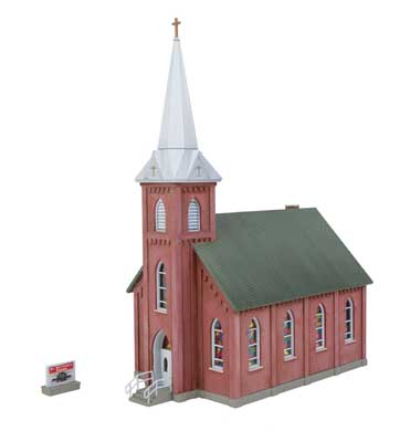 Walthers Cornerstone N-Scale Brick Church -- Kit