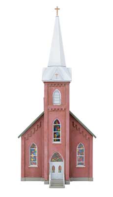 Walthers Cornerstone N-Scale Brick Church -- Kit