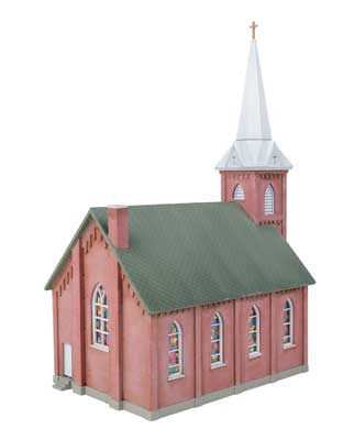 Walthers Cornerstone N-Scale Brick Church -- Kit