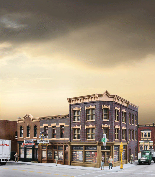 Walthers Cornerstone Merchant's Row V -- Kit - 10-1/2 x 6-7/8 x 5-5/16" 26.6 x 17.4 x 13.4cm - 933-4041