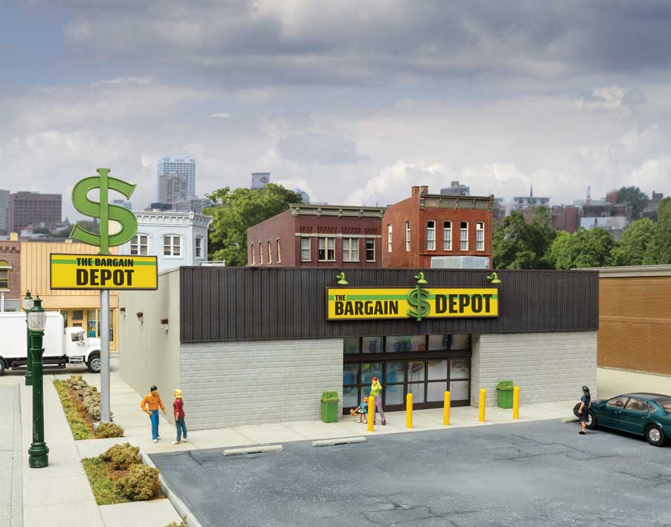 Walthers Cornerstone The Bargain Depot -- Kit - 8-9/16 x 9-15/16 x 2-7/8" 22 x 25.2 x 7.3cm