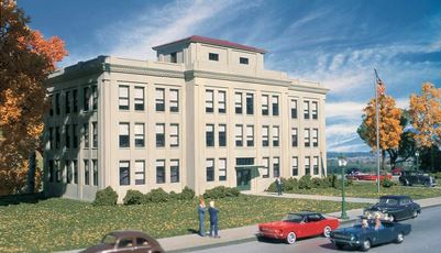 Walthers Cornerstone Ford(R) Central Office Building -- Kit - 13-1/2 x 6-1/2 x 7-1/4" 34.2 x 16.5 x 18.4cm - 933-4143