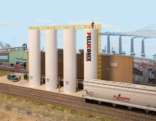 Walthers Cornerstone HO Plastic Pellet Plant Background Building -- Kit