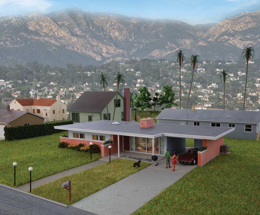 Walthers Cornerstone HO Mid-Century Modern Home -- Kit