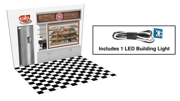 Walthers Cornerstone 933-4702 HO Hole-In-One Donut Shop - Spaces -- Interior Lighting and Detail Insert
