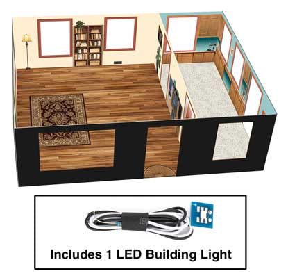 Walthers Cornerstone 933-4704 HO Brick Cape Cod House - Spaces -- Interior Lighting and Detail Insert