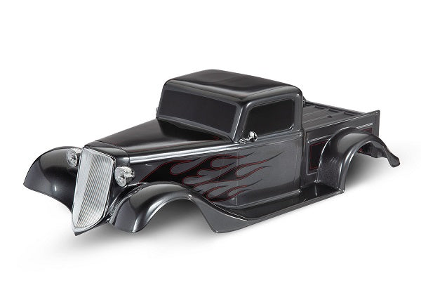 Traxxas 9335X Body, Factory Five '35 Hot Rod Truck, Complete (graphite) (painted, decals applied) (includes Front grille, side mirrors, headlights, tail lights, foam pads) - TRA9335X