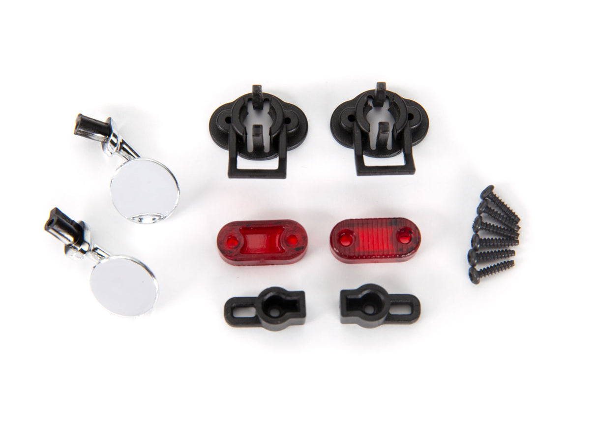Traxxas 9339 Side mirrors (left & right)/ Mounts (2)/ tail light lens (2)/ retainers (2)/ 1.6x7 BCS (self-tapping) (6) (fits #9333 or 9335 Body) - TRA9339