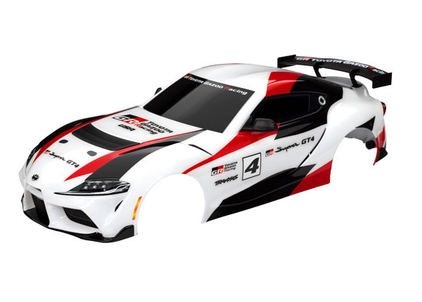 Traxxas 9340X Body, Toyota Supra GT4, Complete (white) (painted, decals applied) (includes side mirrors, spoiler, grilles, vents, & clipless Mounting) - TRA9340X
