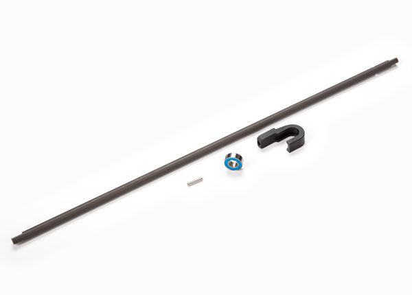Traxxas 9355 Driveshaft, center, steel (266mm)/ pin/ support, center driveshaft/ 5x11x4 bearing - TRA9355