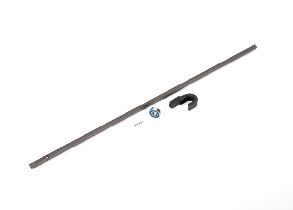 Traxxas 9356 Driveshaft, center, steel (278mm)/ pin/ support, center driveshaft/ 5x11x4 bearing - TRA9356