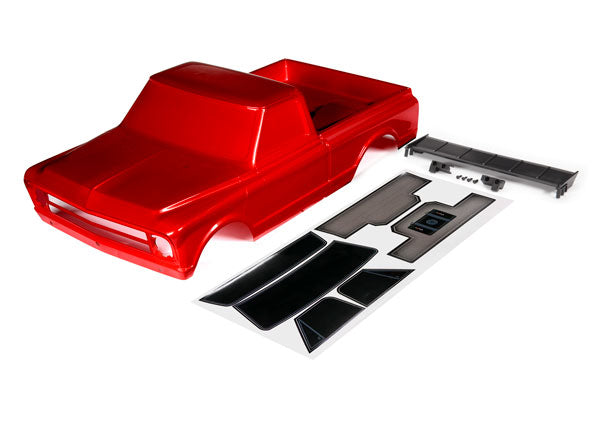 Traxxas 9411R Body, Chevrolet C10, - Red (painted) (includes wing & decals) (requires #9415 series Body accessories to Complete Body) - TRA9411R
