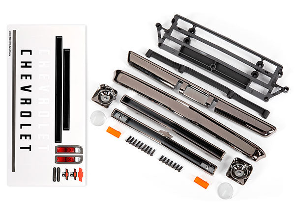 Traxxas 9415X Body accessories, Chevrolet C10, black chrome (includes grille (upper & Lower), headlight housings (left & right), bumpers (Front & Rear), Mounting retainers and Hardware) - TRA9415X