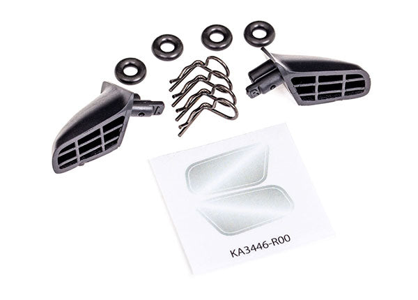 Traxxas 9422 Mirrors, side (left & right)/ O-Rings (4)/ Body clips (4) (fits #9421 Body)
