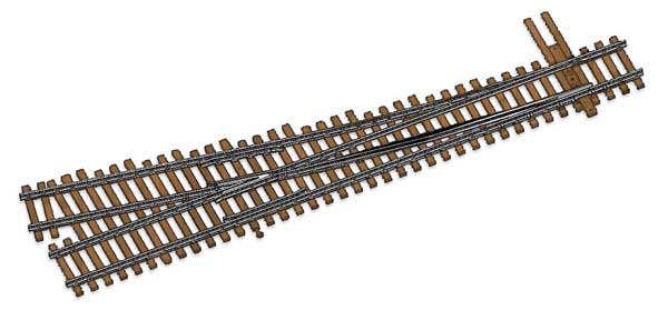 WalthersTrack HO Code 100 Nickel Silver DCC-Friendly #5 Turnout -- Right Hand - 948-10016