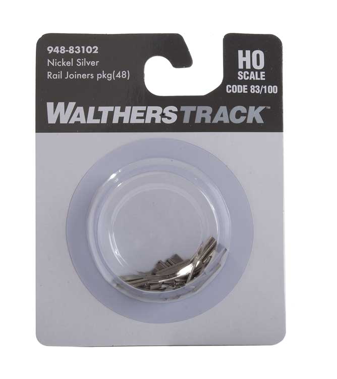WalthersTrack HO Code 83 or 100 Nickel-Silver Rail Joiners pkg(48) - 948-83102