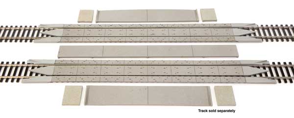 WalthersTrack HO Modern Concrete Crossing w/Rerailer Ends -- Kit