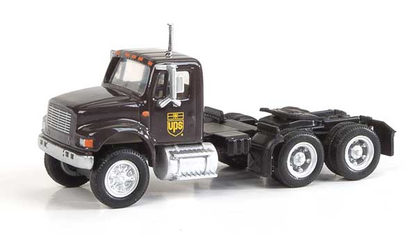 Walthers SceneMaster HO International(R) 4900 Dual-Axle Semi Tractor Only - Assembled -- United Parcel Service (Bow Tie Shield Logo; brown, yellow)