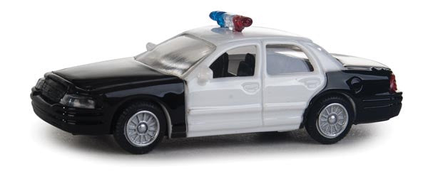 Walthers HO Ford(R) Crown Victoria Police Interceptor -- Police, Sheriff & Highway Patrol Decals (black, White Doors; Nonworking Ligh
