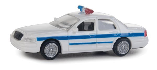 Walthers HO Ford(R) Crown Victoria Police Interceptor -- Police, Sheriff & Highway Patrol Decals (white, Blue Stripe, Nonworking Ligh