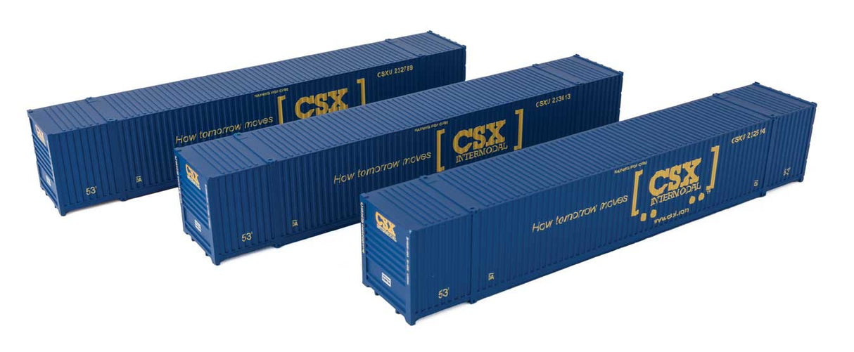 Walthers SceneMaster HO 53' Singamas Corrugated Side Container - 3-Pack -- CSX