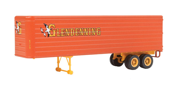 Walthers SceneMaster 35' Fluted-Side Trailer 2-Pack - Assembled -- Glendenning (orange, yellow w/geese logo) - 949-2421