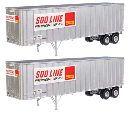 Flexi-Van 40' Trailer 2-Pack - Assembled -- Soo Line (Intermodal Service placard; end doors)