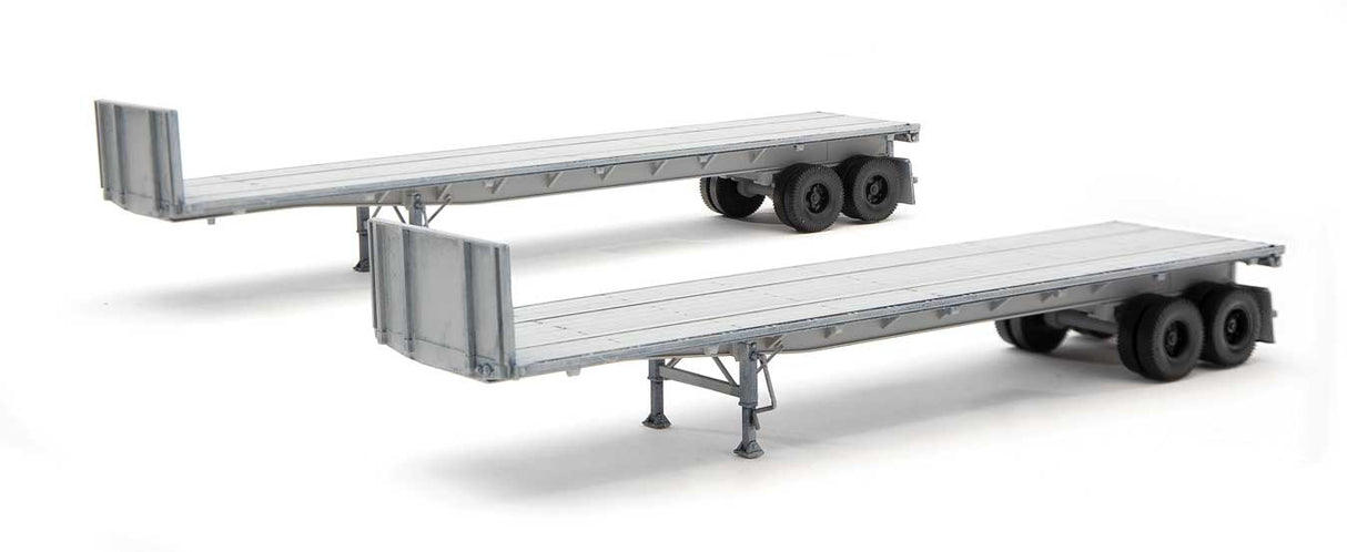 Walthers SceneMaster 40' Flatbed Trailer - Kit - 2-Pack -- Undecorated