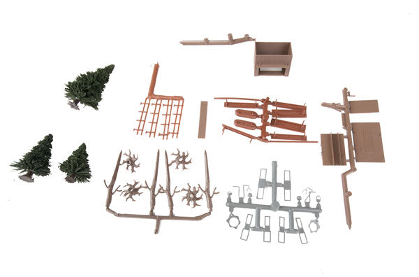 Walthers SceneMaster HO Camp Site with Two Trailers - Kit -- Two Camping Trailers, Signs & Accessories