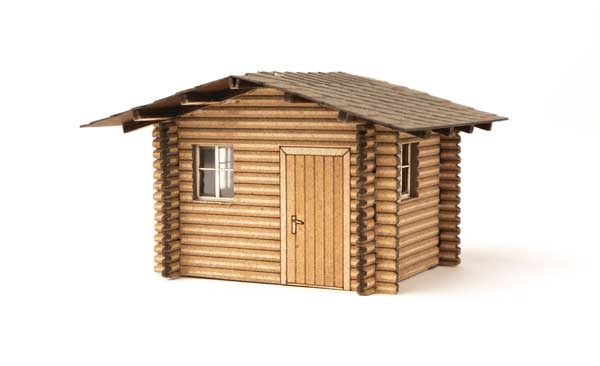 Forest Cabin -- Laser-Cut Wood Kit - 2-1/2 x 2 x 1-1/2" 6.5 x 5.1 x 4cm