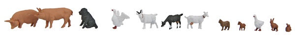 Walthers SceneMaster HO Farmhouse Animals -- pkg(12)