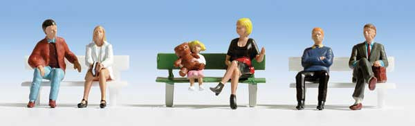 Walthers SceneMaster HO Seated People pkg(6) -- Set #1