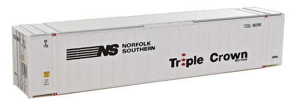 Walthers SceneMaster 48' Ribbed Side Container - Assembled -- Norfolk Southern/Triple Crown (white, black, red) - 949-8465