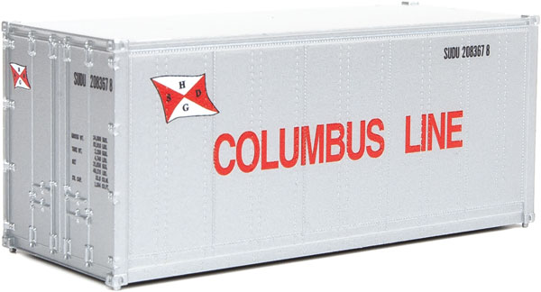 Walthers SceneMaster 20' Smooth-Side Container - Ready to Run -- Columbus Line - 949-8663