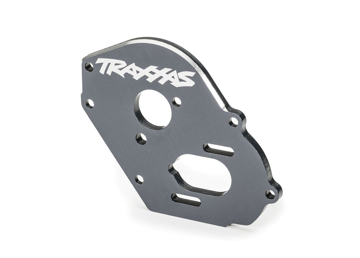 Traxxas 9490T Plate, Motor, 6061-T6 aluminum (gray-anodized) (4mm thick)/ 3x10mm CS with split and flat washer (2)