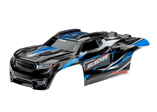 Traxxas 9511A Body, Sledge, - Blue (painted, decals applied) (assembled with Front & Rear Body Mounts and Rear Body support for clipless Mounting) - TRA9511A
