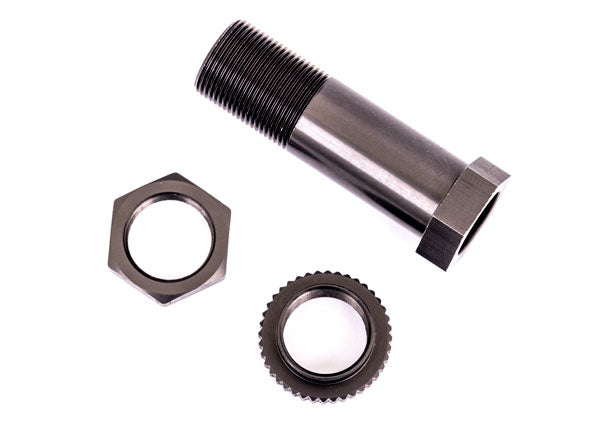 Traxxas 9545A Servo saver post/ adjuster nut/ locknut (dark titanium-anodized, 6061-T6 aluminum) (1 each)