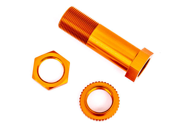 Traxxas 9545T Servo saver post/ adjuster nut/ locknut (orange-anodized, 6061-T6 aluminum) (1 each)