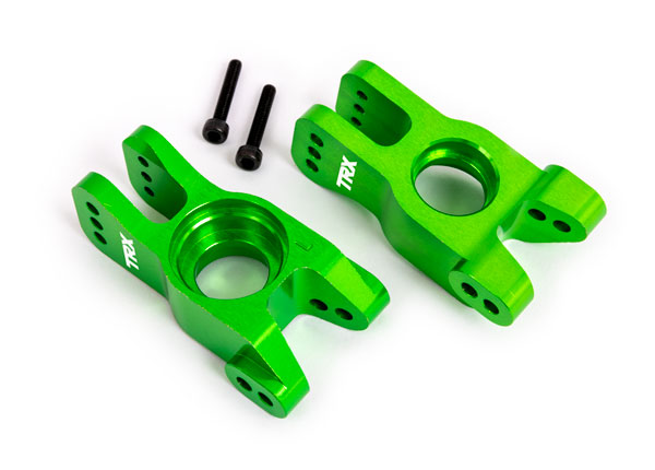 Traxxas 9552G Carriers, stub axle, 6061-T6 aluminum (green-anodized) (left and right)/ 3x18mm CS (with threadlock) (2) - TRA9552G
