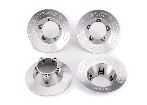 Traxxas 9568X Wheel covers, satin chrome (4) (fits #9572 Wheels)