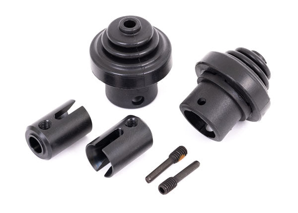 Traxxas 9587 Drive cup, Front or Rear (hardened steel) (for Differential pinion gear)/ driveshaft boots (2)/ boot retainers (2) - TRA9587